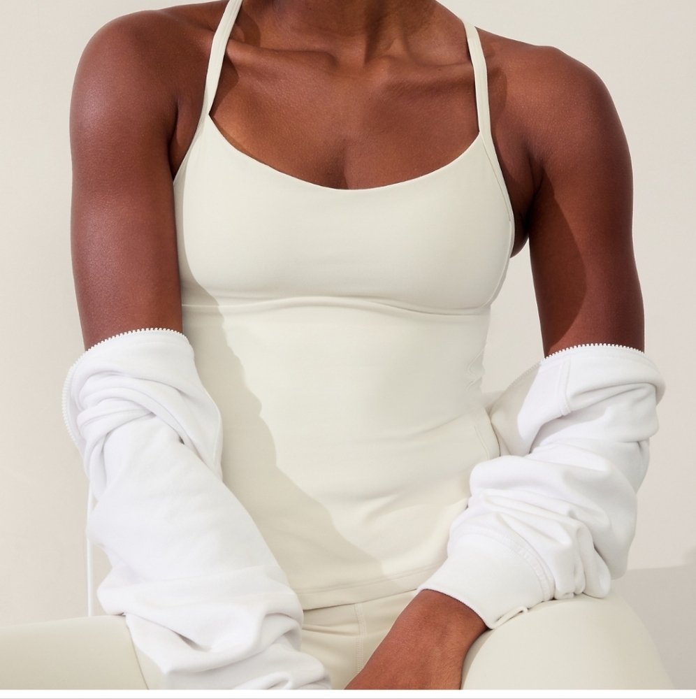Athleta Vital Built-in Bra Tank. NWOT Bone/ Off White Color. Large.